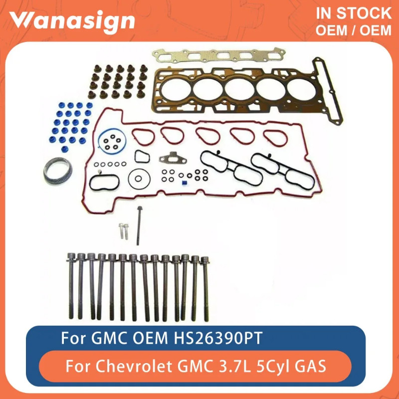 Engine Full Head Gasket Set Bolts Kit Fit 3.7 L For Chevrolet GMC Canyon Canyon 3.7L 5Cyl GAS 07-12