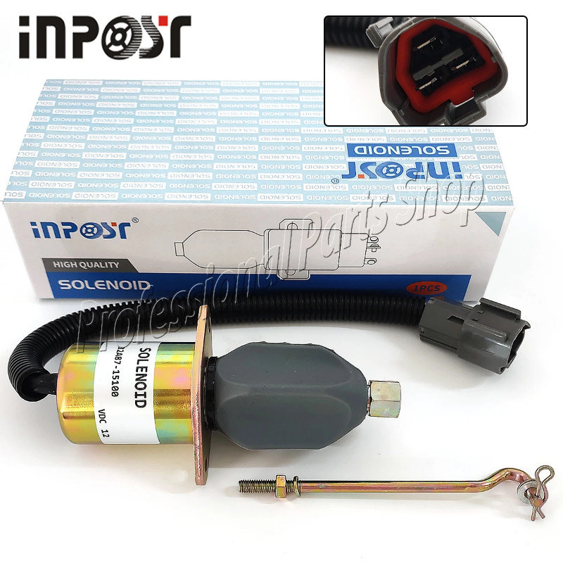 12V 32A87-15100 Stop Shutoff Solenoid Valve For Mitsubishi S4Q S4S Volvo Terex Schaeff 32A87-06100