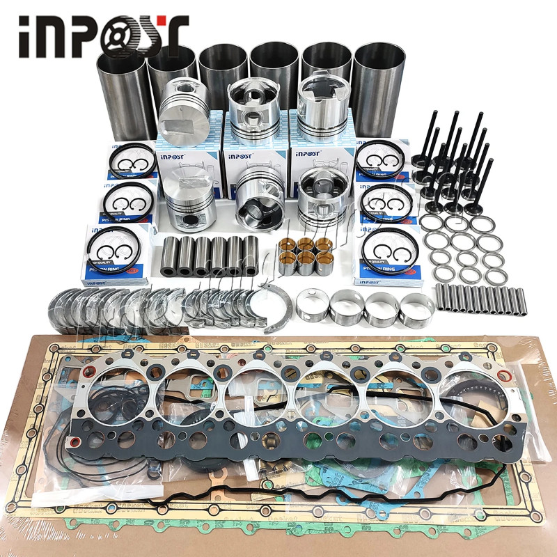S6S Overhaul rebuild kit piston ring liner bearing valve gasket kit For MITSUBISHI S6S engine