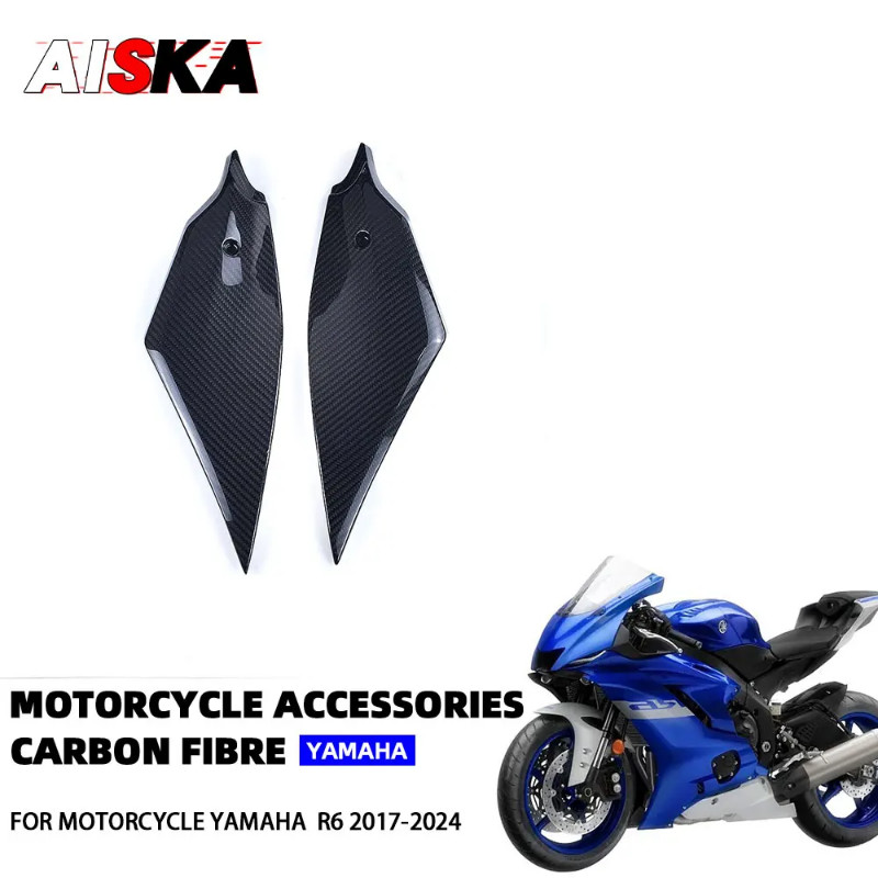 100% Full 3k Pure Carbon Fiber For YAMAHA R6 2017 - 2024 Fuel Tank Side Panels Fairing Motorcycle A