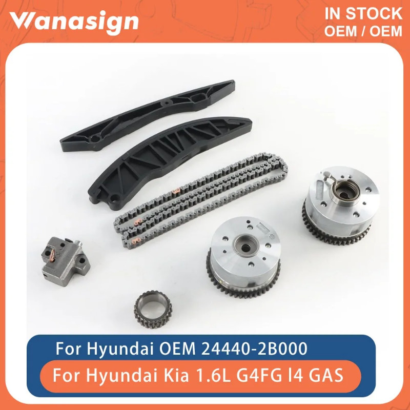 Engine Timing Chain Kit With VVT Gear Fit 1.6 L For Hyundai Kia Creta Veloster Elantra Solaris G4FG
