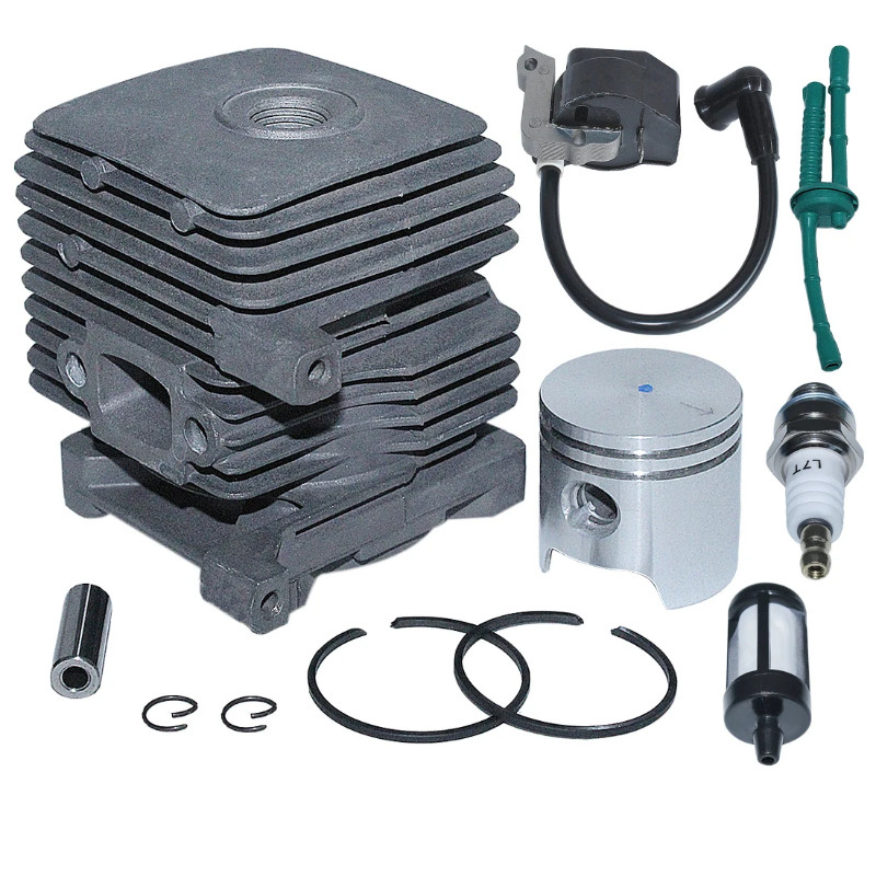 34mm Cylinder Piston Ignition Coil w/Fuel Filter Line Spark Plug Kit for Stihl FS55 FS45 FS38 Trimm