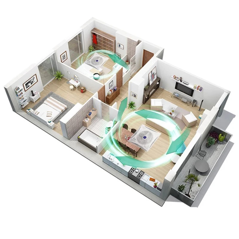 Ceiling circulation fan Roof embedded ceiling fan Gypsum board integrated ceiling fan remote contro