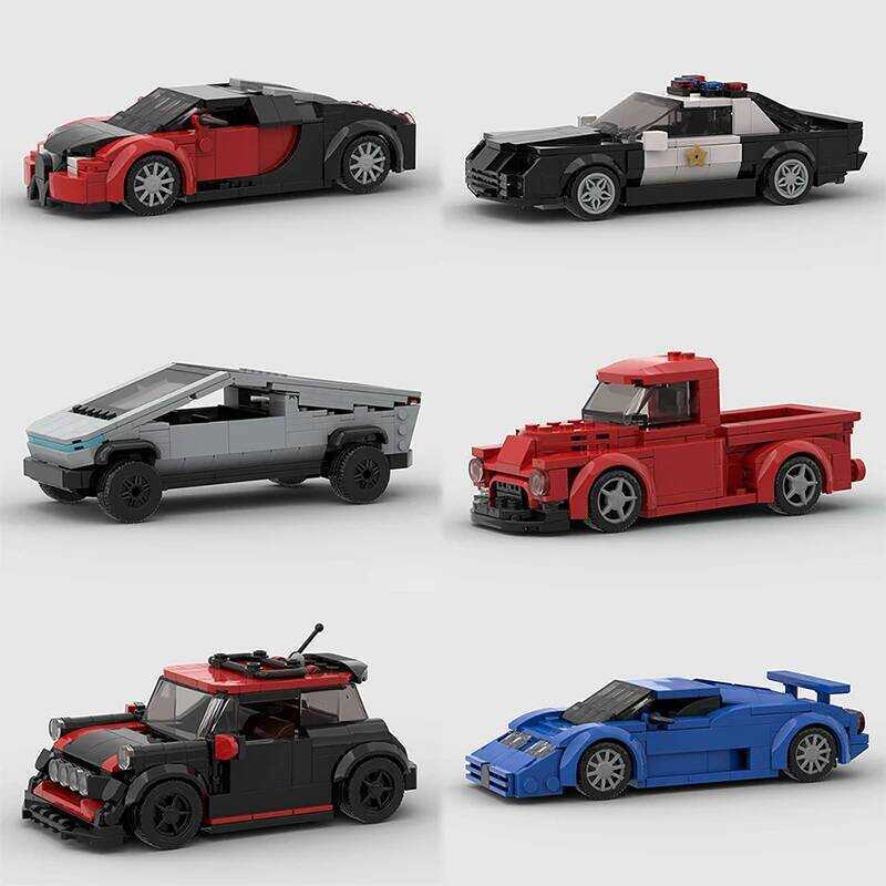 C MOC Speed Car Racing S Pickup Gt500 G63 R8 Rx7 Vehicle Model Building Block Er Race Brick Toy Cit