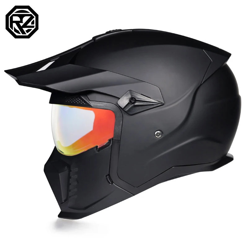 ORZ Street Fighter Combination Helmet Motorcycle Helmet Men's and Women's Retro Full Helmet Four Se