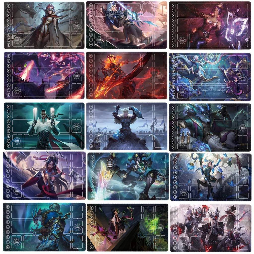 4-82 รุ่น 600x350 มม.ภาษาอังกฤษรุ่น Riftbound ผู้เล่นเดี่ยว Playmat Sivir Akali Victor Trading การ์ดเกมยางเกมกระดาน