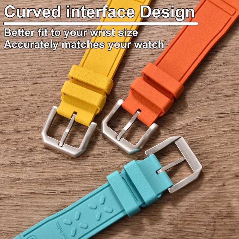 C Ekko Hot Watchbands FKM Rubber Strap For I Big Pilot Mark Portugieser TOP GUN Men 20Mm 21Mm 22Mm