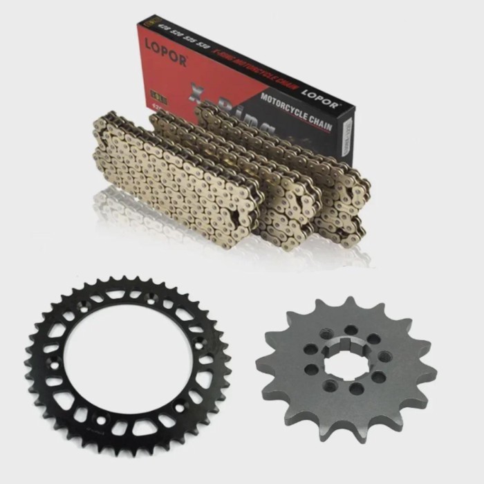 LOPOR 525 CNC 15T/41T 15T/42T Front Rear Motorcycle Sprocket For Suzuki DR650 SE-T,V,W,X,Y,K1-K9,L0