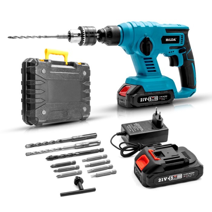 Hammer Frequency 4500/min 21V Cordless Electric Rotary Hammer Percussion Drill with SDS-Plus Chuck