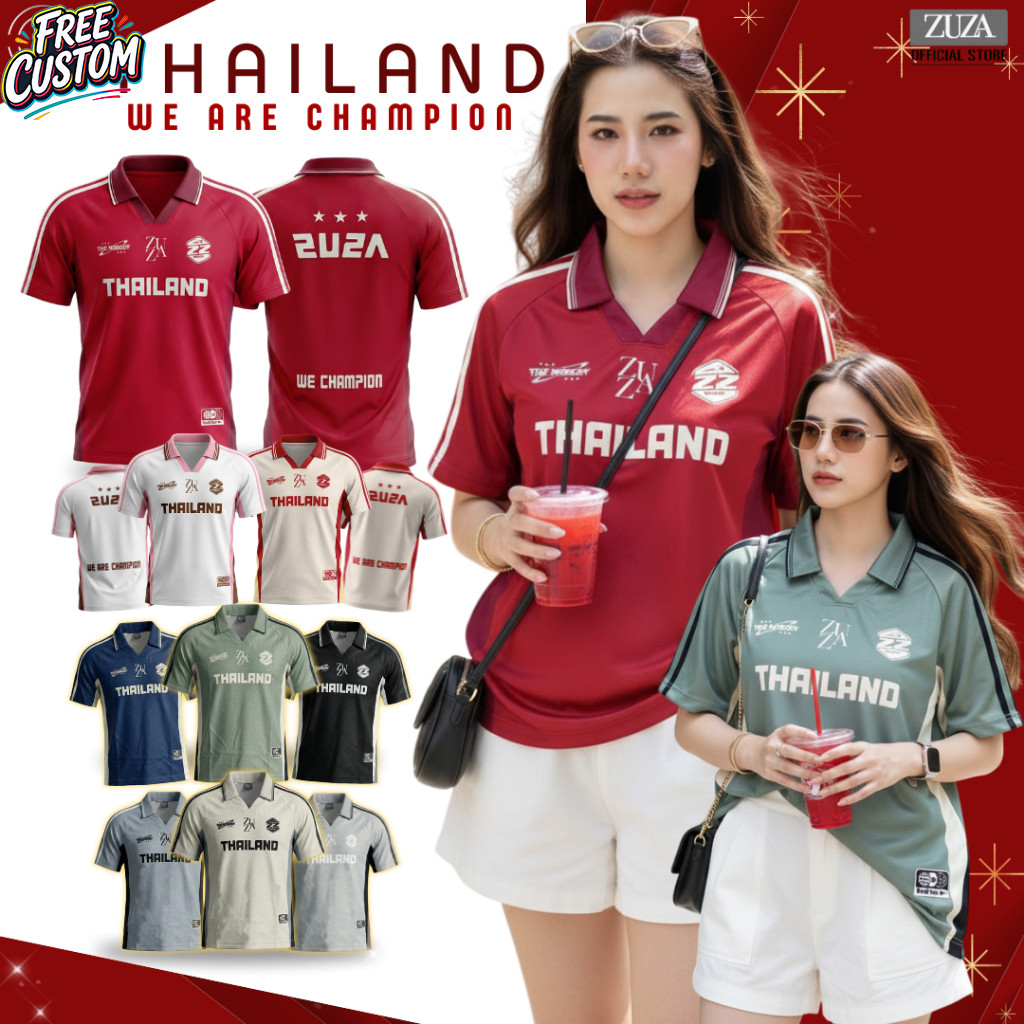 เสื้อโปโล Team Thailand สไตล์โอเวอร์ไซส์ จากผ้าไมโครไฟเบอร์ สวมใส่สบาย