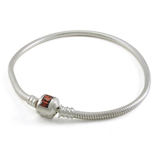 OHM Beads สร้อยข้อมือ รุ่น Red CZ Bracelet - Silver 925 Charm เครื่องประดับ บีด เงิน เแก้ว จี้ สร้อ