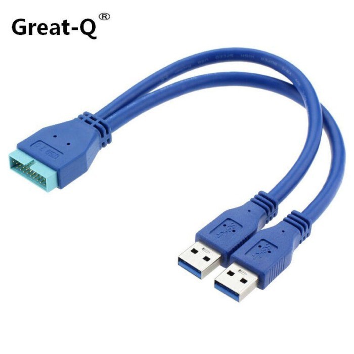 ...· เมนบอร์ด 20pin to usb3.0 19pin Male to USB3.0 Dual Male Adapter Cable 20pin to 2 Male