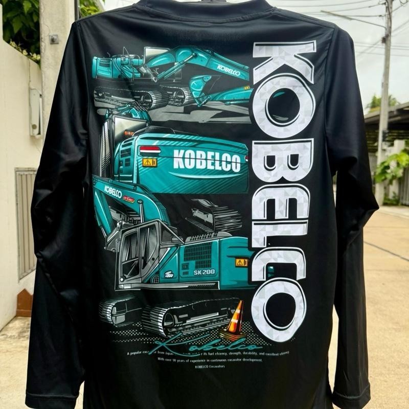 เสื้อผ้ามัน kobelco รถแม็คโคร เสื้อคอกลม ราคา ถูกที่สุด โปรบีเคเค แกลเลอรีภาพที่ 3