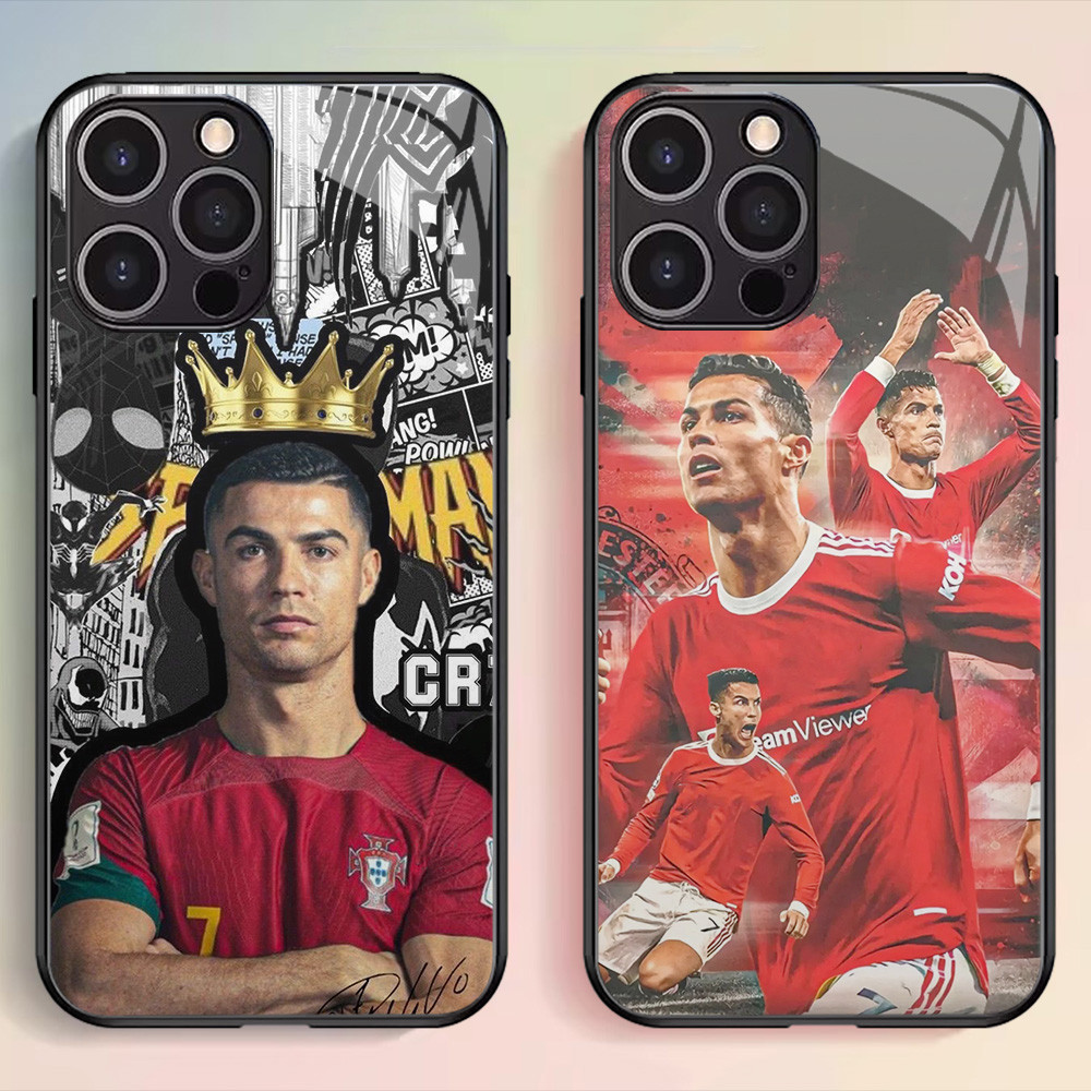 G-50 CR7 Ronaldo HD Glass Casing สําหรับ iPhone 15 8 XR 6S XS 7 X 6 Plus Pro Max Case