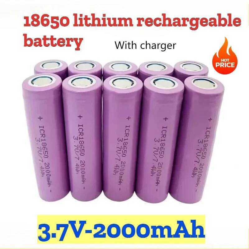 C ICR 18650 3.7V Battery 2000Mah Lithium Rechargeable Battery Icr18650 For Flashlight Batteries Chi