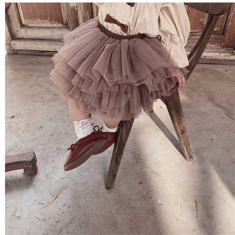 C Cxzsfdserfsaefdsgdsaghfgrdg Baby Girls Brown Tutu Skirt Er Fluffy 6 Layers Pettiskirt Princess Ba