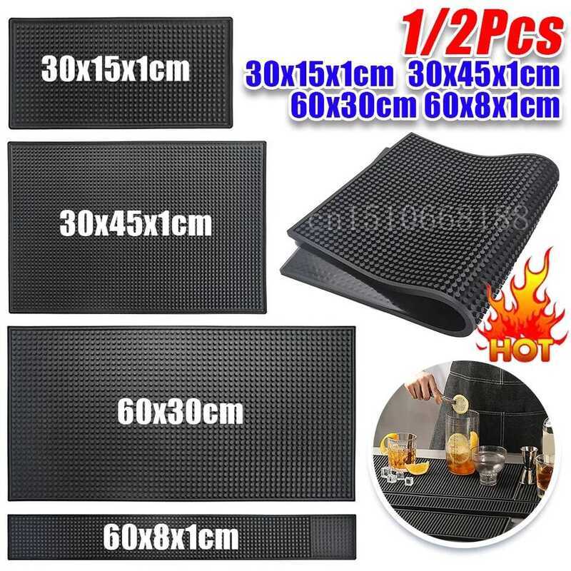 C Bar Mat Rubber Coffee Bar Mats Anti-Slip PVC Cup Mat Waterproof Heat Resistant Drain Mat For Bar