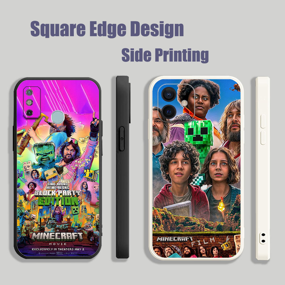ปลอกสําหรับRealme C2 C3 8 8i 7i C35 C30 Pro Aภาพยนตร์Minecraft My World BOX07 เคสโทรศัพท์สแควร์ขอบ