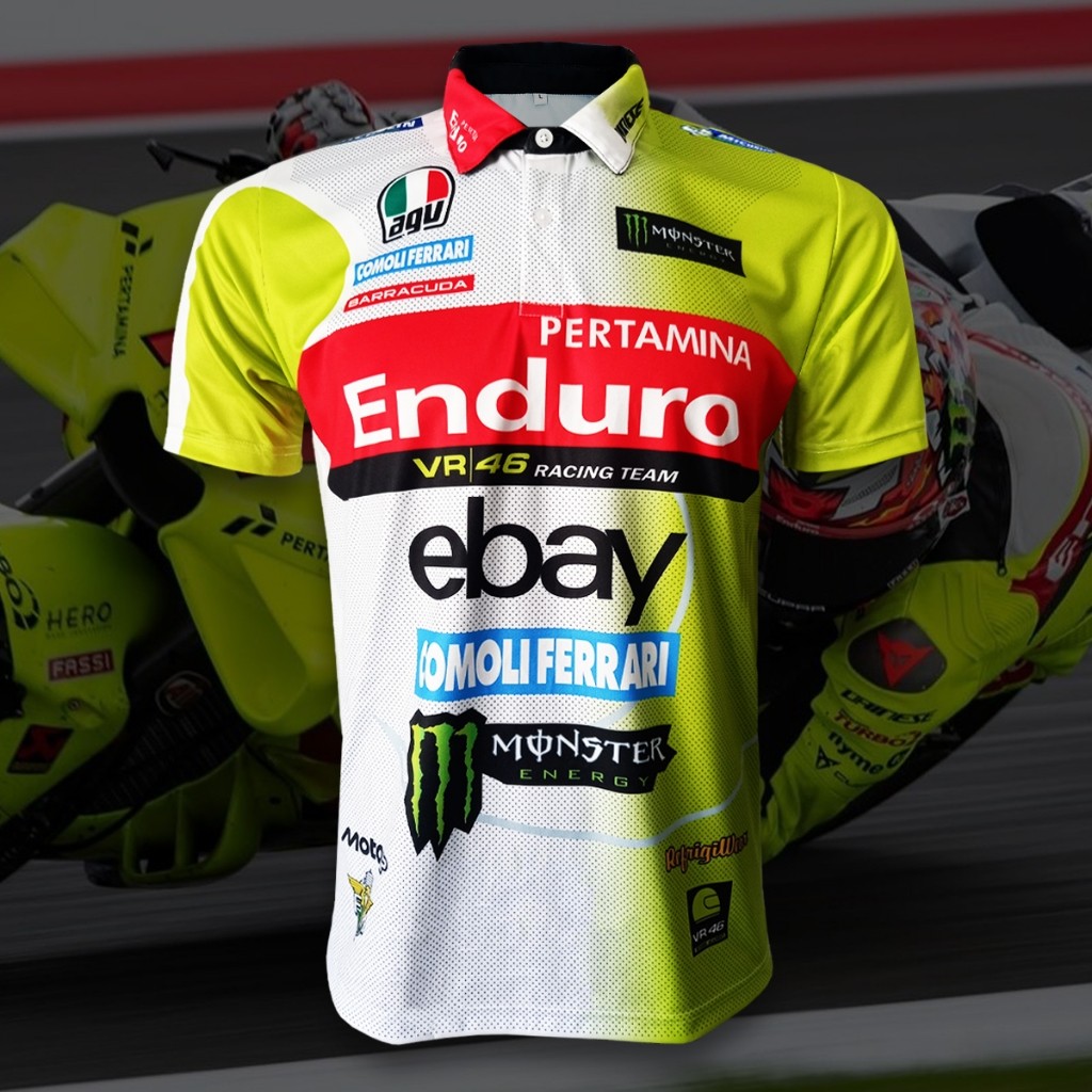 เสื้อโปโล MotoGP 2024 ทีม VR46 Racing Team รุ่น Marco Bezzecchi (#72) ลายสปอนเซอร์ Pertamina ไซส์ S-