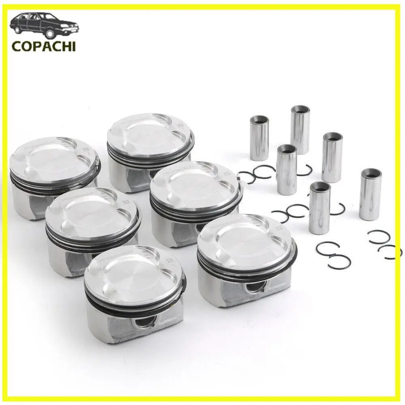 6pcs Pistons&Rings Set 9.3:1 11257564335 For BMW E87 E90 E92 E60 130i 330i 530i N52B30 Engine Car A