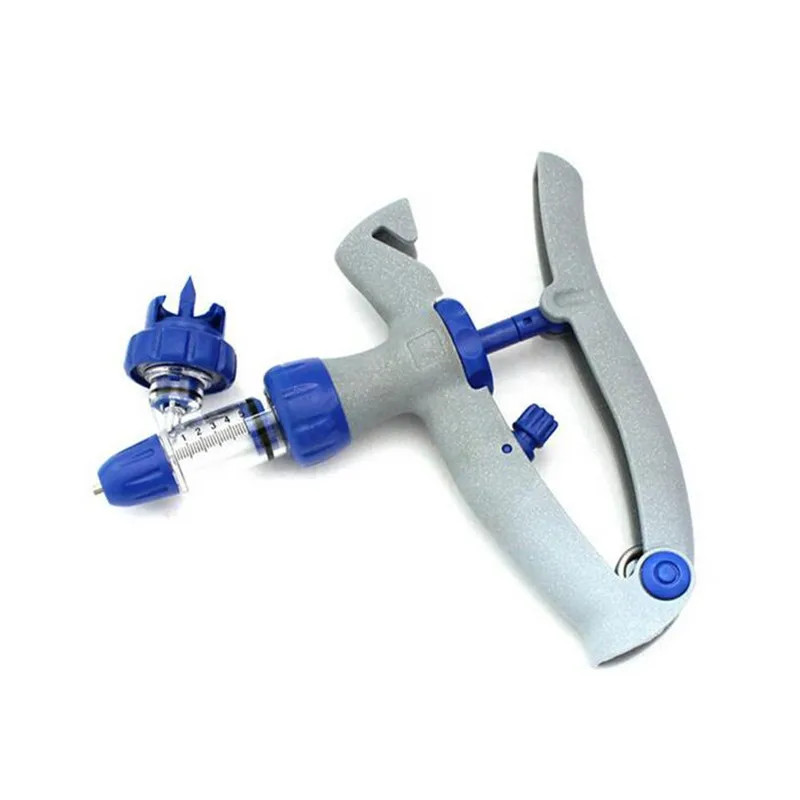 2/5Ml Flask Adjustable Continuous Syringe Injection Gun for Pigs Needle for Chickens Ducks and Gees