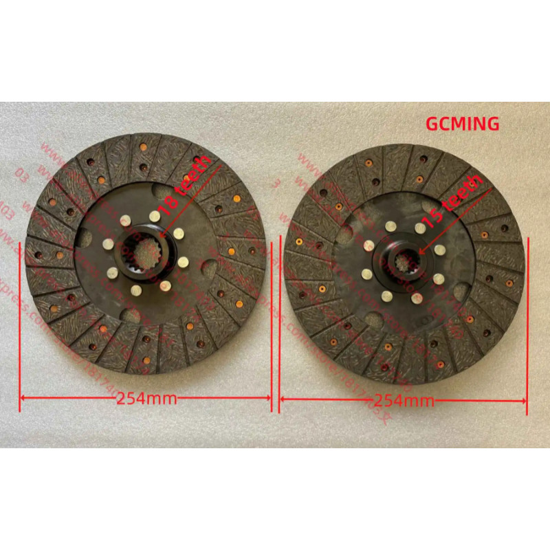 Foton Lovol / Luzhong FT400.21B.014 + FT400.21B.015 main / auxiliary PTO clutch disks (10 inch, 254