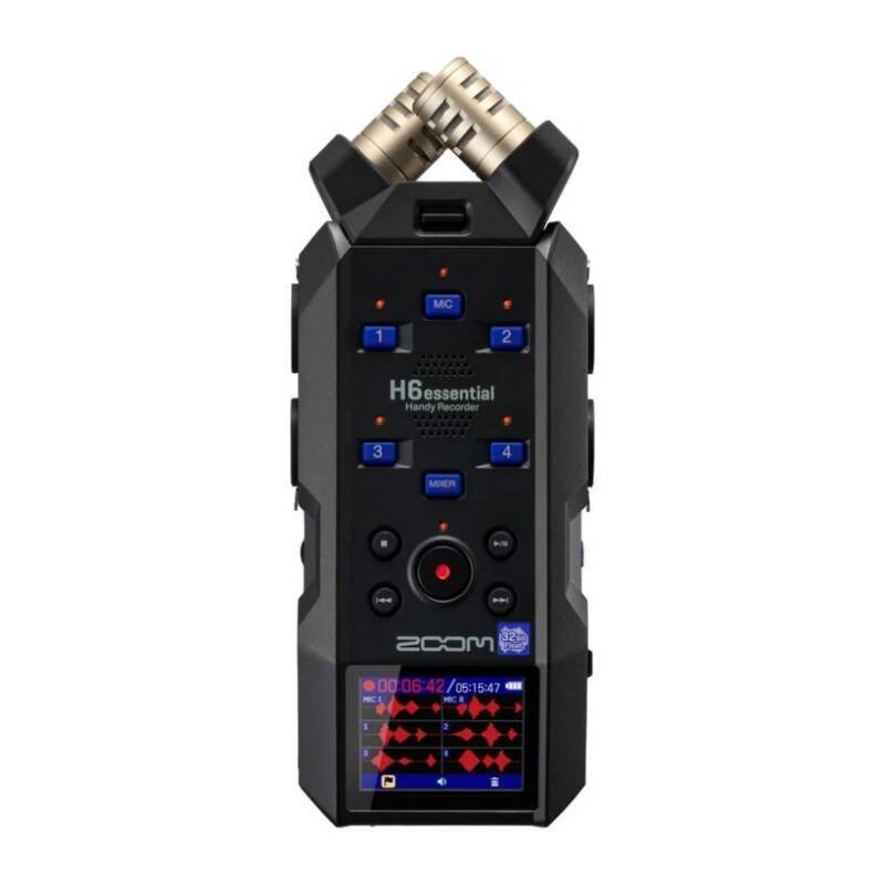 Zoom H6essential 32-Bit Float Recorder พร้อมอินพุตคอมโบ XLR/TRS 4 ช่องสําหรับนักดนตรี, Podcasters, ช