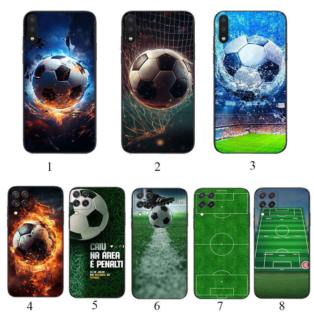 Samsung S30 Plus Ultra S24 Fe Plus Ultra S25 Pro Ultra edge A25 161MM F14 ฟุตบอลเคสโทรศัพท์สีดํานุ่ม