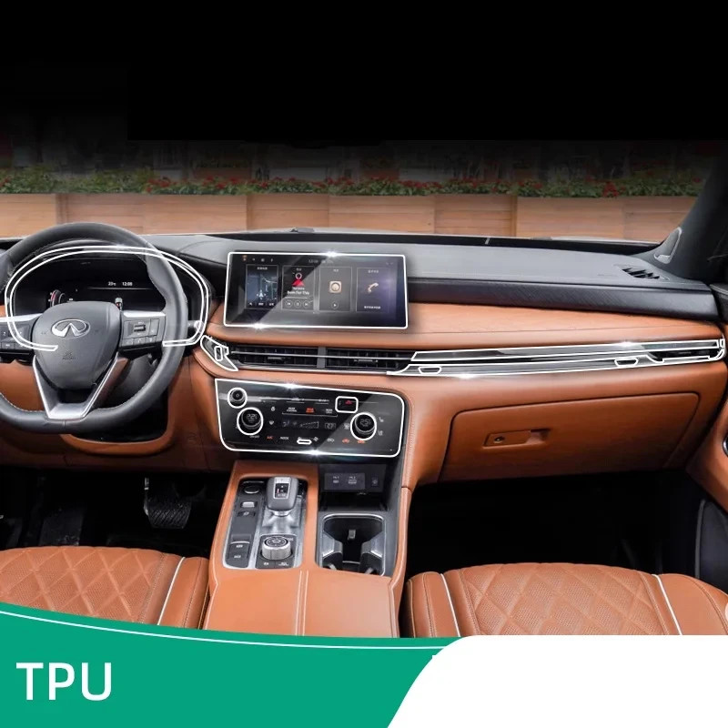 Tpu Transparent Protection Film for Infiniti QX60 2022 Car Interior Sticker Center Console Navigato