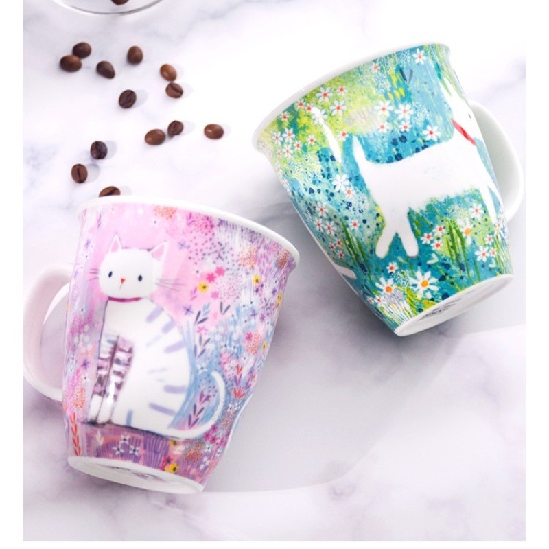 DUNOON แก้วน้ำจีนนำเข้าจากอังกฤษ ถ้วยเด็กหญิง ถ้วยกาแฟสุนัขและแมว ถ้วยน้ำน่ารัก ถ้วยเซรามิค