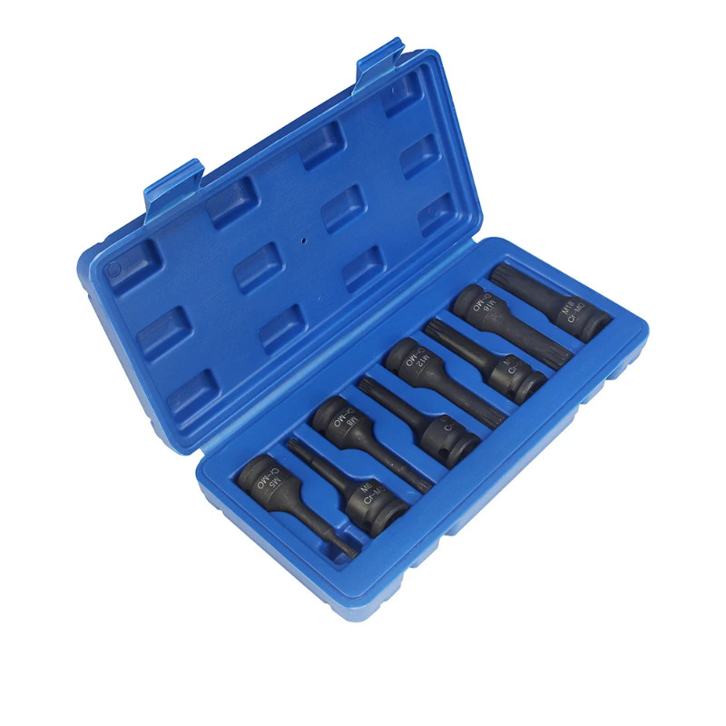 1/2-inch Impact Spline Socket Bit 8Pcs 1/2" Drive Spline Screwdriver Bits M5-M18 Sizes Spline Key W