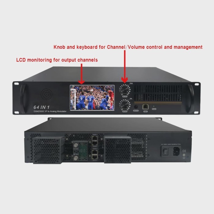 New DSM2500C 48 in 1 Radio & TV Broadcasting Equipment Ip to PAL/NTSC modulator with osd insertion