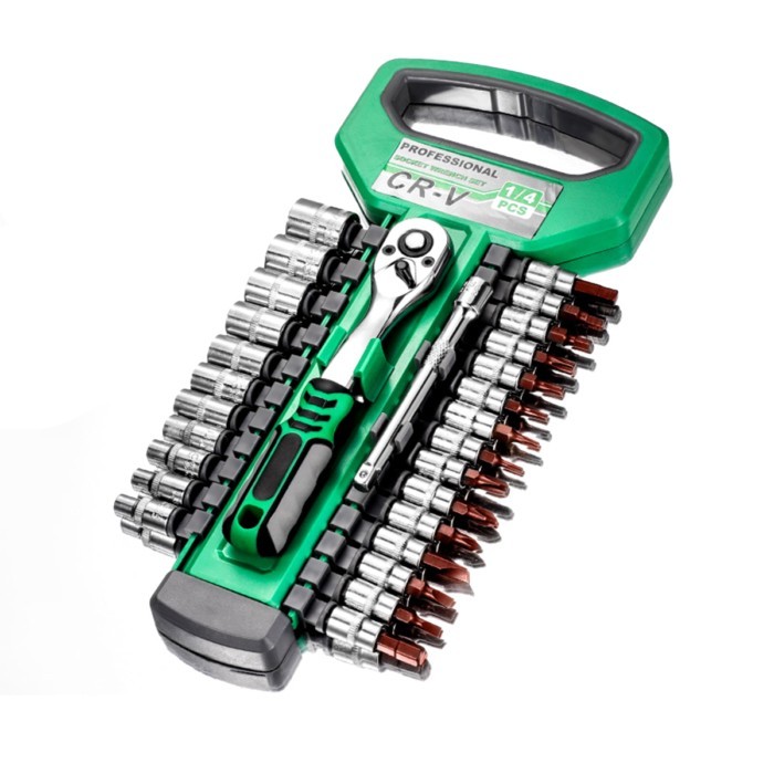 1PC Ratchet Wrench Socket Set, 72 teeth 1/4 Socket Set, Including 4-inch Extension Rod,Batch Head,H