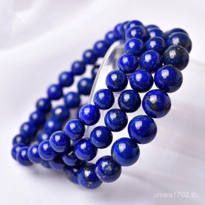 สร้อยข้อมือ Lapis Lazuli แท้ สีฟ้า สำหรับทั้งชายและหญิง