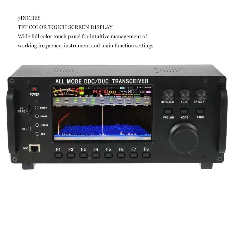 RS998 100W Mobile Radio All Band Mode HF VHF UHF SDR Transceiver with 7" Touch Screen CW Decode Ant