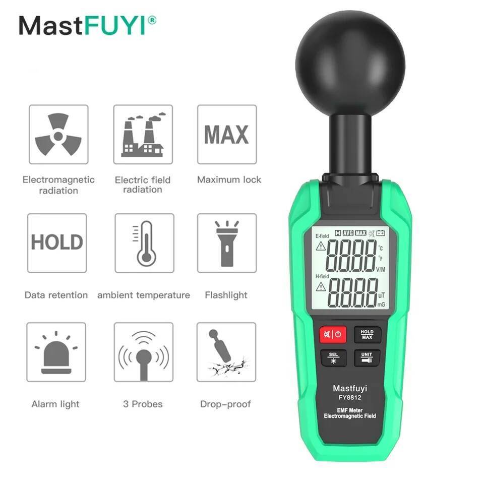 MASTFUYI FY8812 EMF Meter Professional แม่เหล็กไฟฟ้ารังสี Detector เครื่องทดสอบความถี่สูงแม่เหล็กไฟฟ