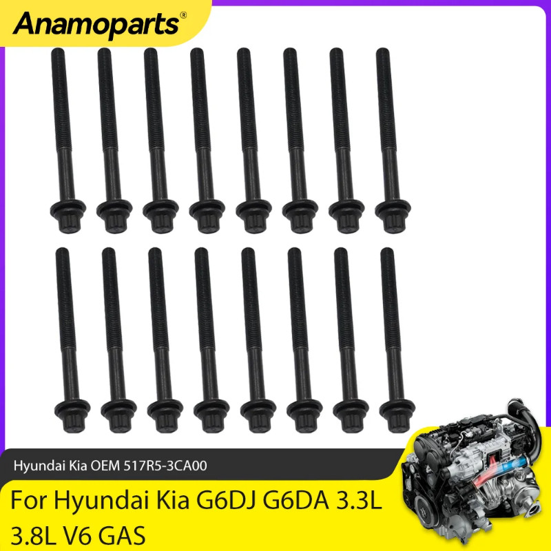 Engine Parts Head Bolt Kit Fit 3.3 3.5 3.8 L G6DA G6DB For Hyundai Azera Sonata Kia Sedona Sorento