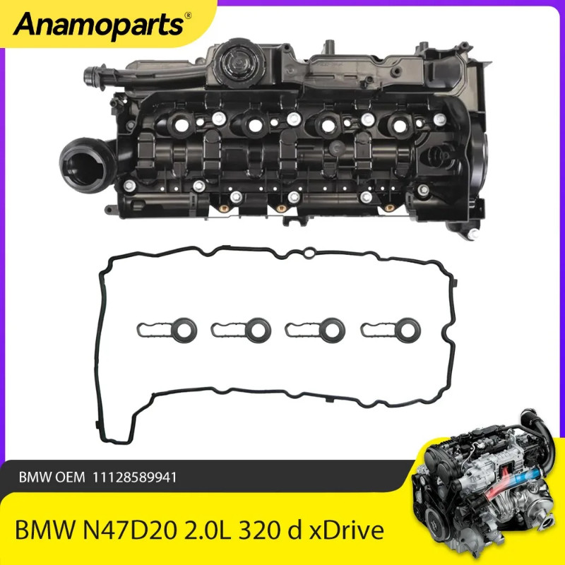 Engine Valve Cover Kit Fit 2.0 L For BMW 5 Series F11 F07 F10 520d 525d E90 E93 N47 N47D20 2.0L S1