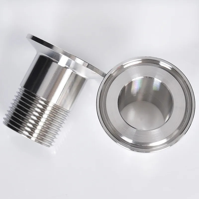 DN32---DN80 Tri-clamp Adapter With Male Thread ,Flange OD50.5/OD64/OD77.5/91/106mm.External Wire Co