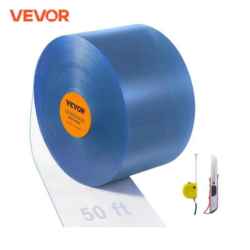 VEVOR PVC Soft Door Curtain Transparent Insulation Strip Hanging Curtain Windproof Sliding for Home