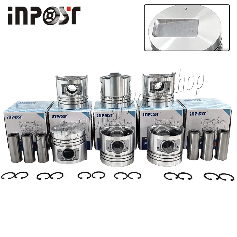 6 pcs S6S Engine Piston 94mm For MITSUBISHI Engine Piston Set with Pin and Clips