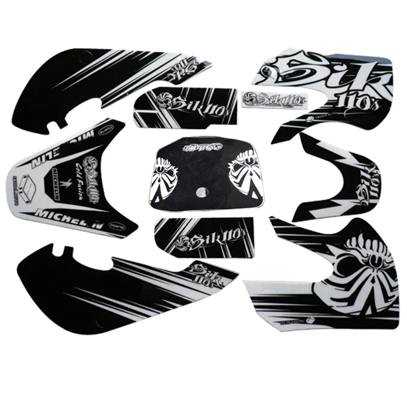 KLX110 Style Sticker Decals GRAPHICS KITS For KAWASAKI KLX110 SUZUKI DRZ Dirt Pit bike Spare parts