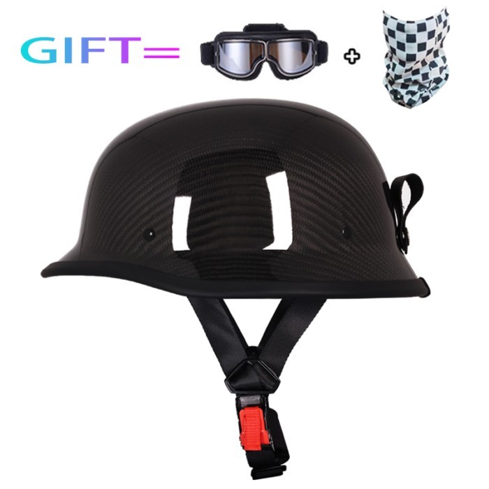 ORZ carbon fiber helmet retro cruise open helmet German imitation WWII soldier helmet pilot helmet