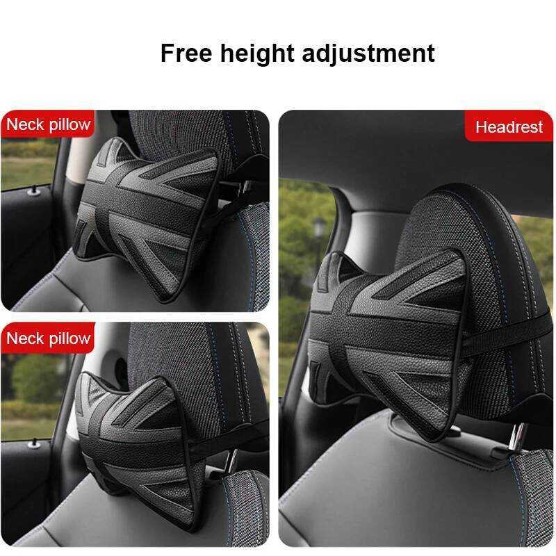 ▥ PU Leather Car Headrest Support Adjustable Neck Pillow For Mini Cooper J01 J05 Aceman Country