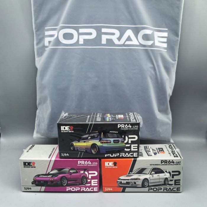 พร้อมสต็อก POPRACE 1/64 IDE Indonesia Limited Honda Civic EG6 Mitsubishi EVO Mazda RX7 Alloy