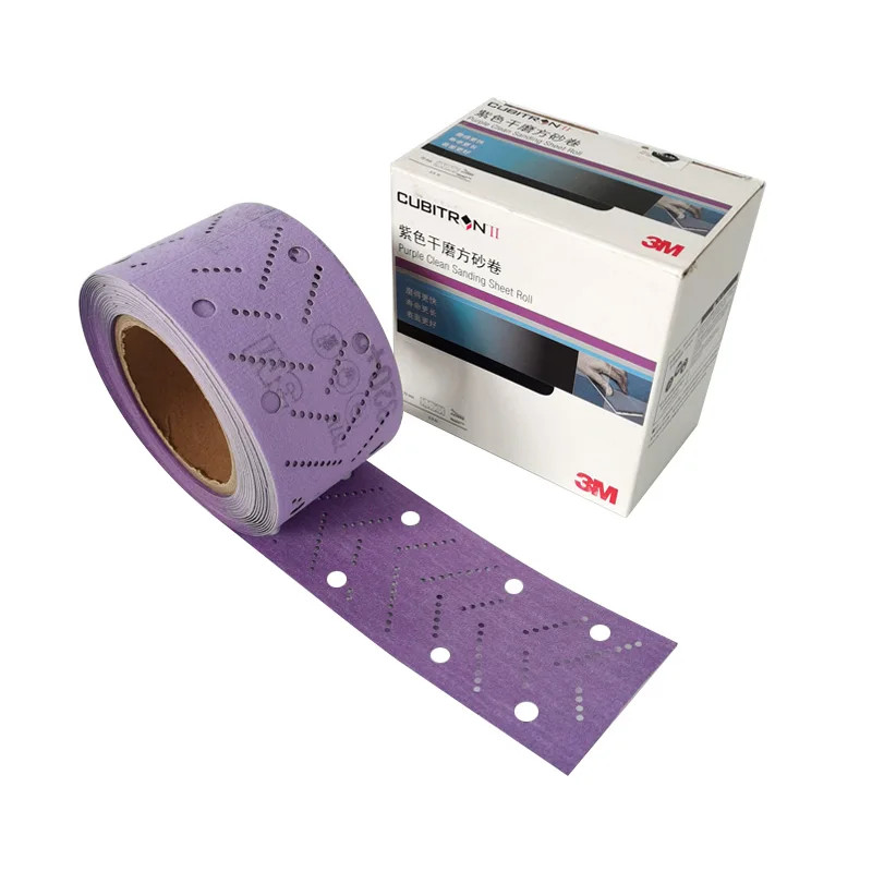 3M Purple Clean Sanding Sheet Roll 70mm/9.9m  Rectangular Dry Sandpaper Car Polishing 80 120 180 24