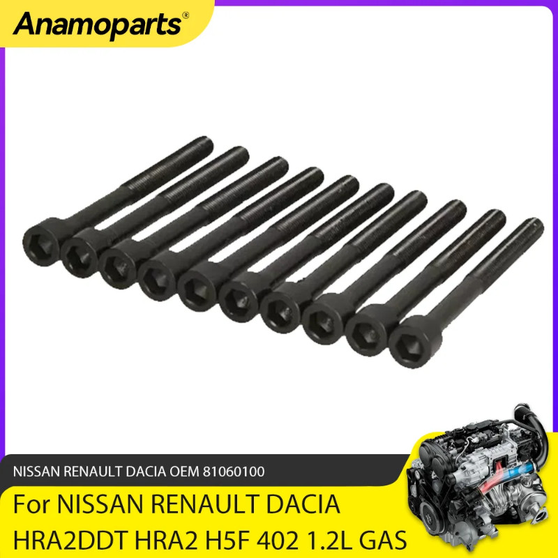 Engine Parts Cylinder Head Bolt Set Fit 1.2 L For Nissan Renault Dacia Megane HRA2DDT HRA2 H5F 402