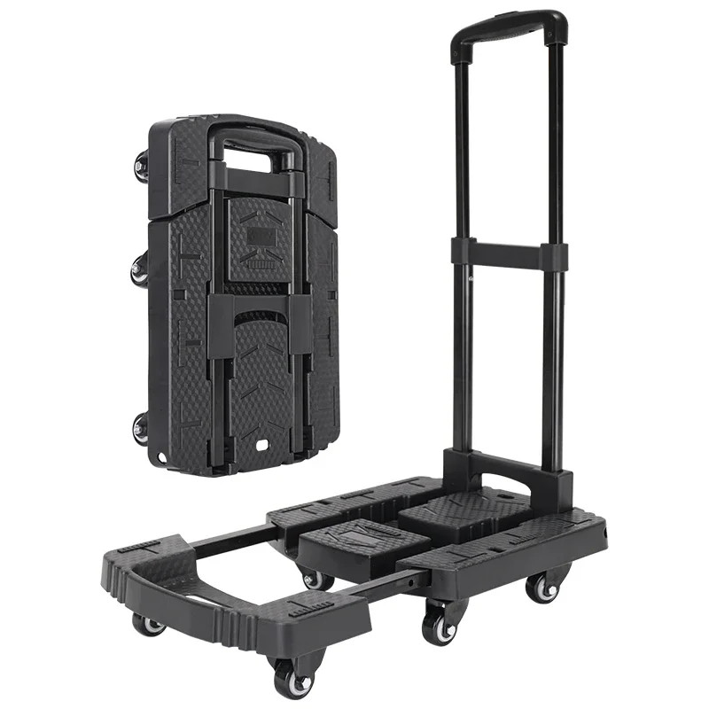 High Quality Plastic Trolley Folding 6 Wheel Folding Utility Cart Trolly Hand Truck Aluminum Platfo