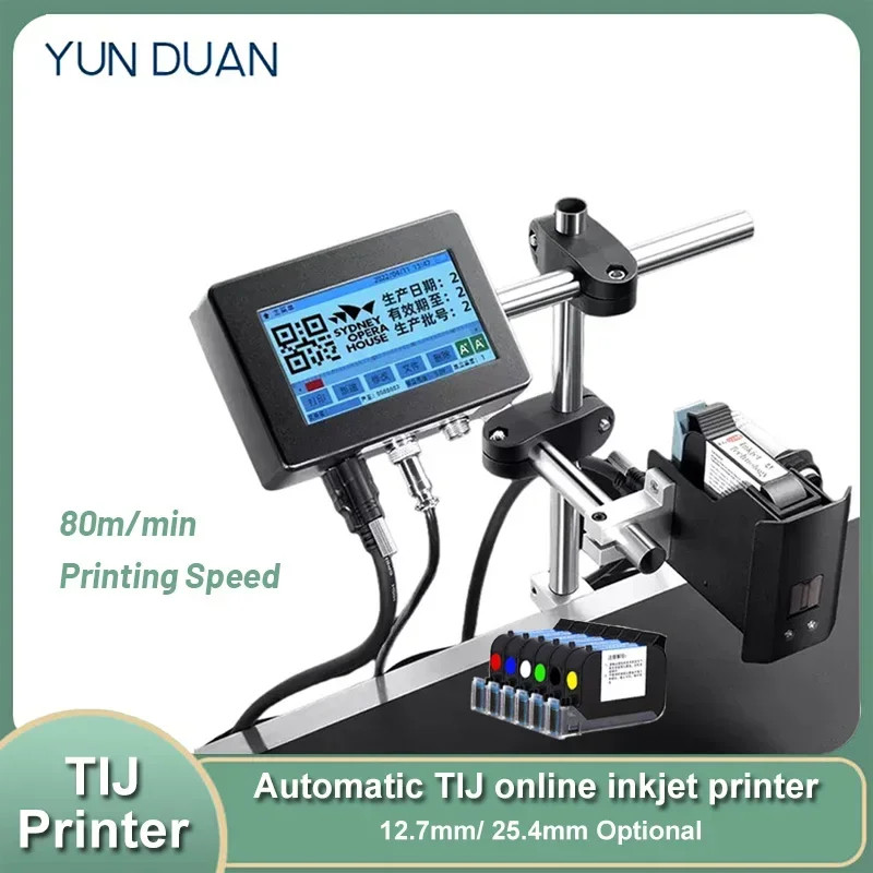 Online TIJ Inkjet Printer Expiry Date Logo Variable QR Code Barcode Printer Conveyor Belt Automatic