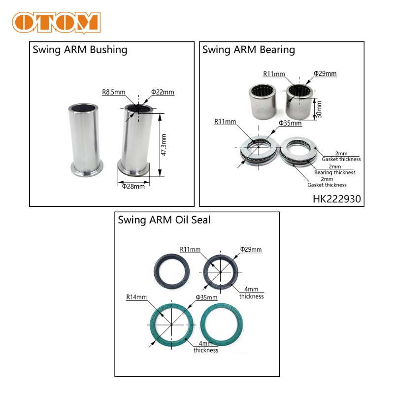 Motorcycle Shock Swing ARM Oil Seal Bushing Bearing For KAWASAKI KX250 KX250F KX250X KX250XC KX450
